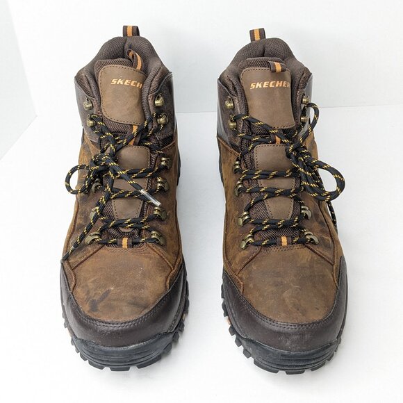 Skechers Traven Waterproof Hiking Boots, Brown Leather, Men\'s 12 M main image 5